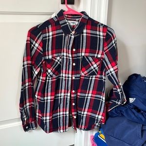 Red and navy flannel